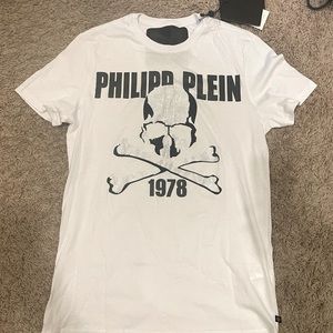 Philipp Plein Homme Rhinestone White Tee